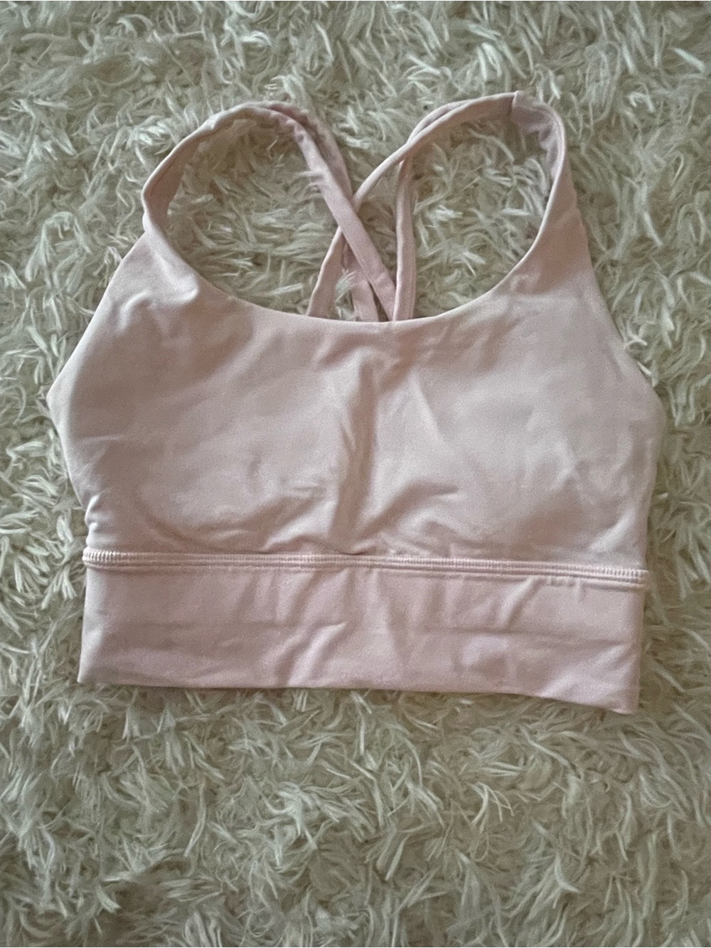 Lululemon energy longline sports bra light Pink Women's Strappy Sports Bra